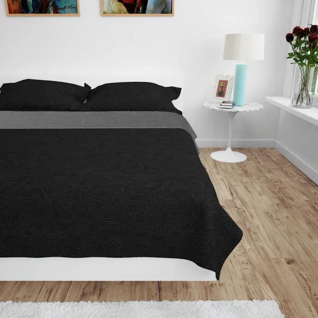 vidaXL Bedsprei dubbelzijdig 170x210 cm quilt crème en bruin
