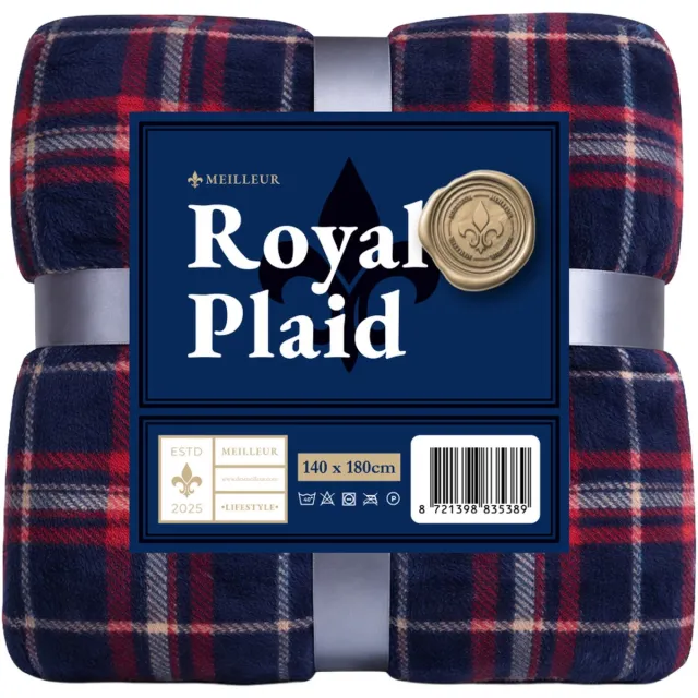 Meilleur Plaid - 140 x 180 cm - Dark print - Zachte plaid voor bank, bed en decoratie