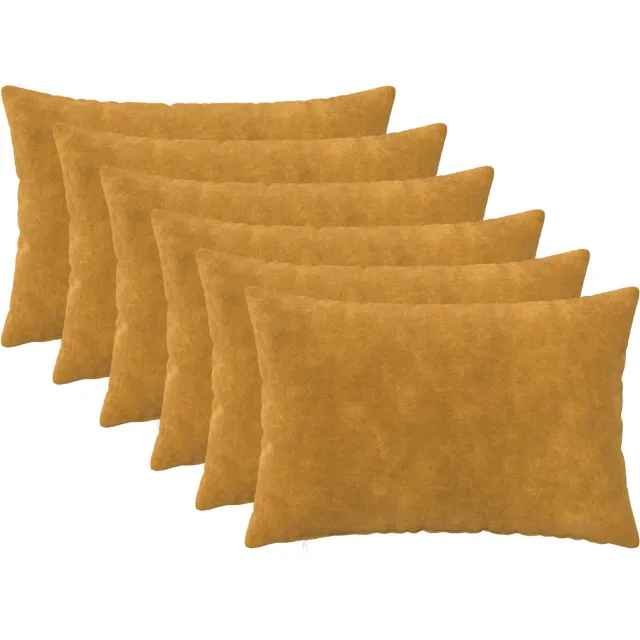 vidaXL Kussensloop 6 st HEERLEN Geel 50 x 75 cm Microfiber Fleece