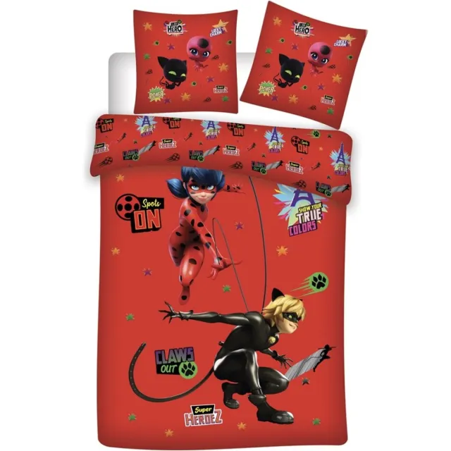 Miraculous Dekbedovertrek Icons - 140 x 200 cm + 63 x 63 cm - Polyester Multi Colour