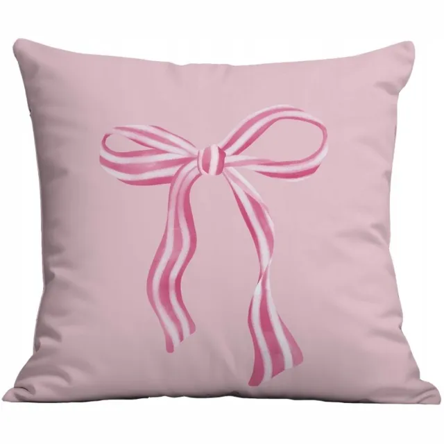 eCarla Decoratieve Kussensloop met Strik - Roze - 45x45 cm