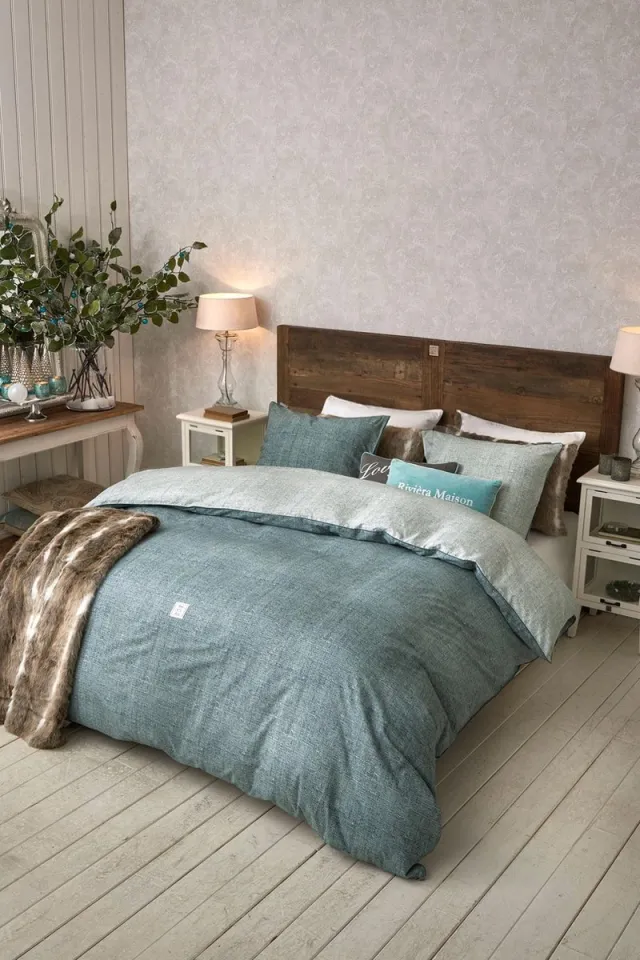 Riviera Maison Coughton Court Dekbedovertrek - Mint Green
