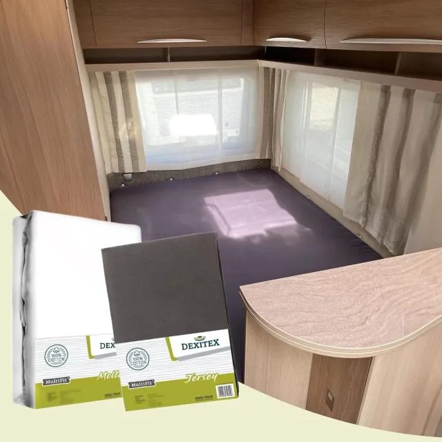 dexitex Textielpakket Frans bed - 1 hoeslaken en 1 molton - links Antraciet 1 x molton/ 1 x hoeslaken Antraciet