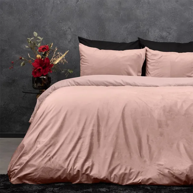 Sleeptime Velvet Touch - Dekbedovertrek - Eenpersoons - 140x200/220 + 1 kussensloop 60x70 - Roze