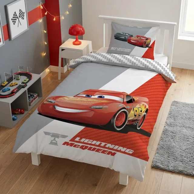 Disney Cars Dekbedovertrek - Lightning McQueen - Eenpersoons - 140 x 200 cm - 65 x 65 cm - Polycotton Multi