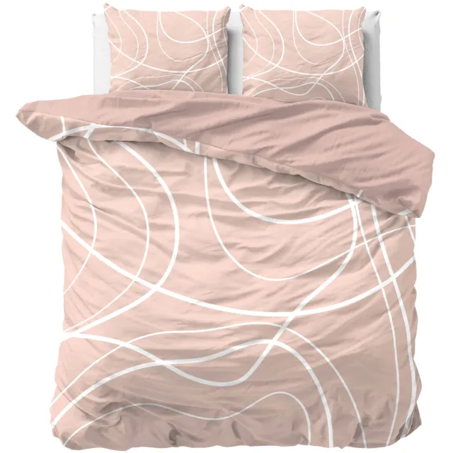 Sleeptime 2-persoons dekbedovertrek met print 200x220 cm - roze
