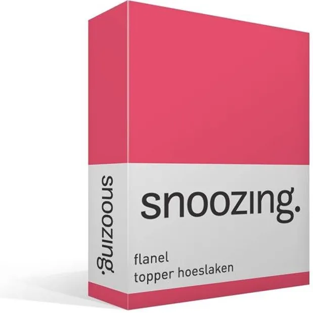 Snoozing Flanel - Hoeslaken - Topper - Eenpersoons - 90/100x220 cm - Fuchsia
