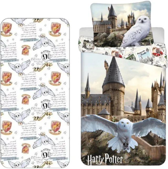 Harry Potter slaapkamerset; dekbedovertrek en hoeslaken Multi colour