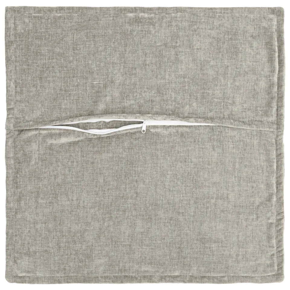 vidaXL Kussensloop 2 st HOUTEN Lichtgrijs 50 x 50 cm Chenille Stof, foto 4