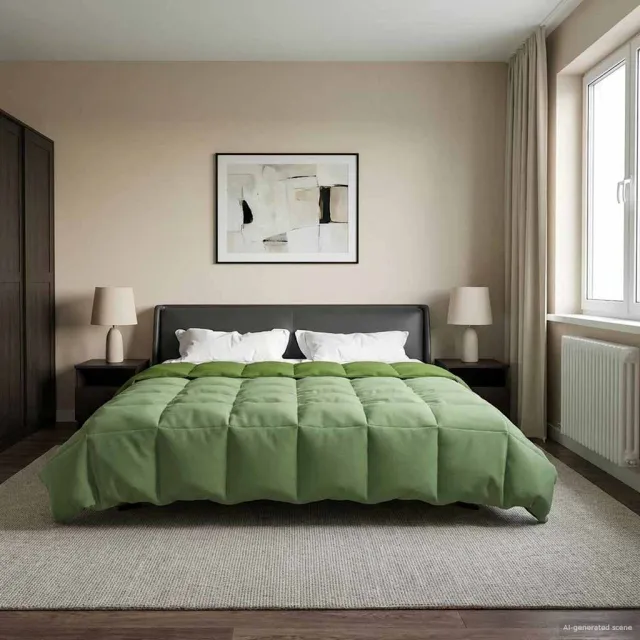 vidaXL Vol jaar dekbed 200 x 220 cm Microfiber (100% polyester) Groen