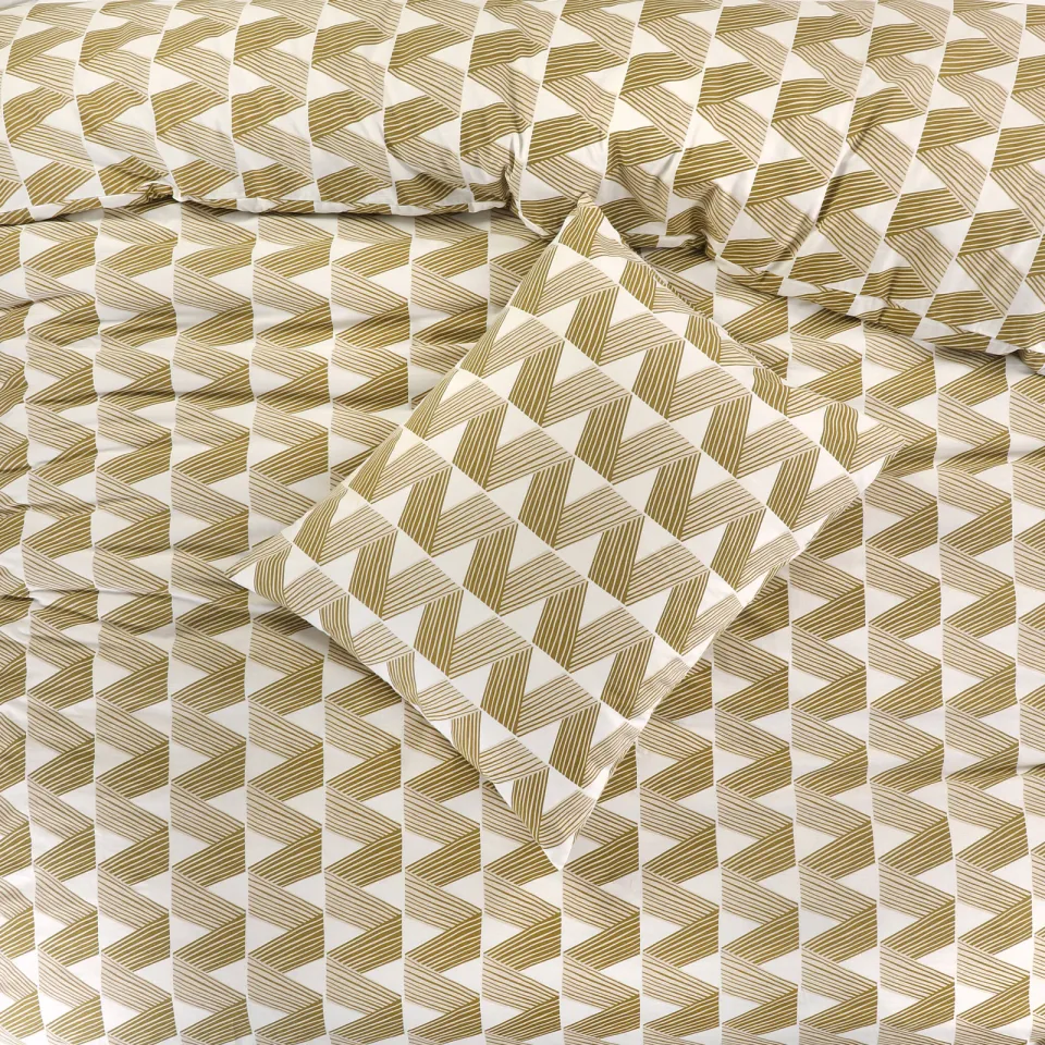 NOUS Living Zigzag Stripe katoenen dekbedovertrek beige, foto 4