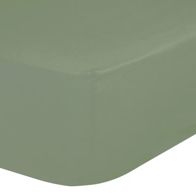 Good Morning hoeslaken effen kleur - 2 persoons 140x200 cm - Mistgroen - 100% Katoen jersey Misty Green