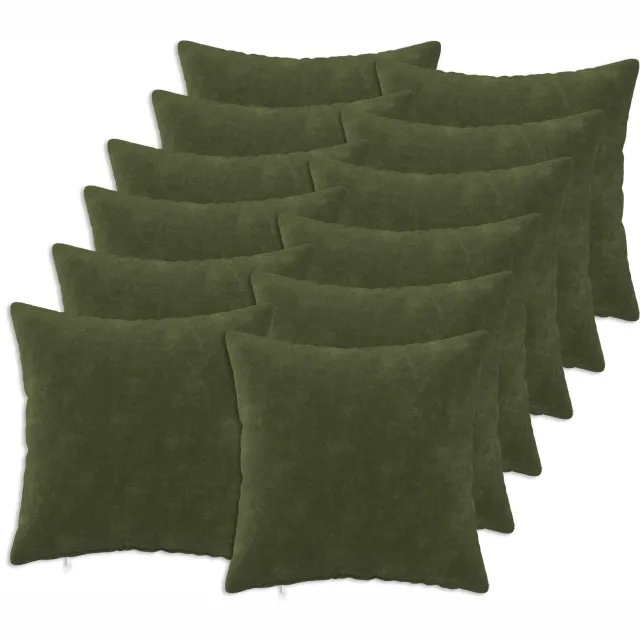 vidaXL Kussensloop 12 st HEERLEN Groen 40 x 40 cm Microfiber Fleece