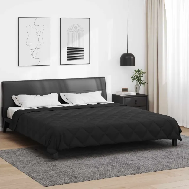 vidaXL Vol jaar dekbed 200 x 220 cm 300 gsm Microvezel Zwart