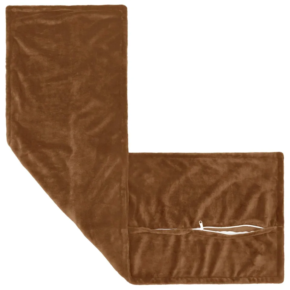 vidaXL Kussensloop 2 st HOUTEN Licht Bruin 40 x 145 cm Flanel, foto 4