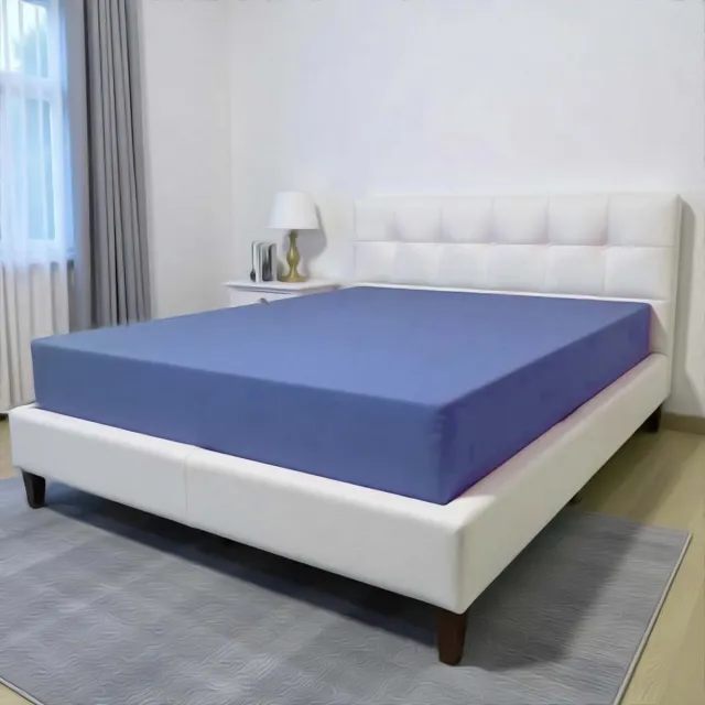 BED GLOW & APPAREL Hoeslaken - 90*200 cm - 25cm Matrashoogte - Rondom Elastiek - Lucht blauw