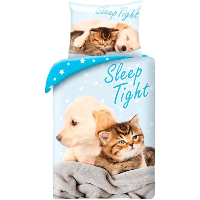 Animal Pictures Dekbedovertrek Sleep Tight - Eenpersoons - 140 x 200 cm - Katoen Blauw