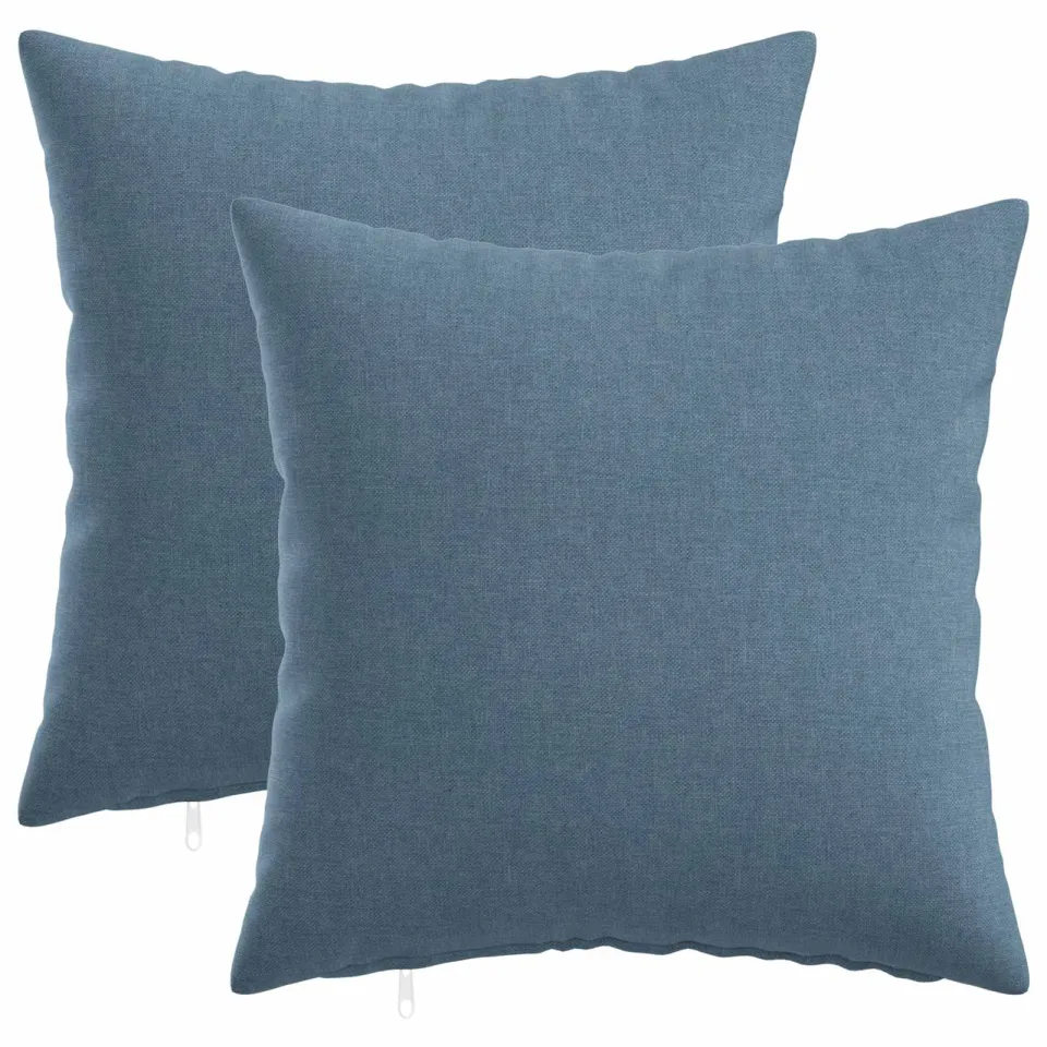 vidaXL Kussensloop 2 st HEERLEN Jeans Blauw 50 x 50 cm Stof, foto 3