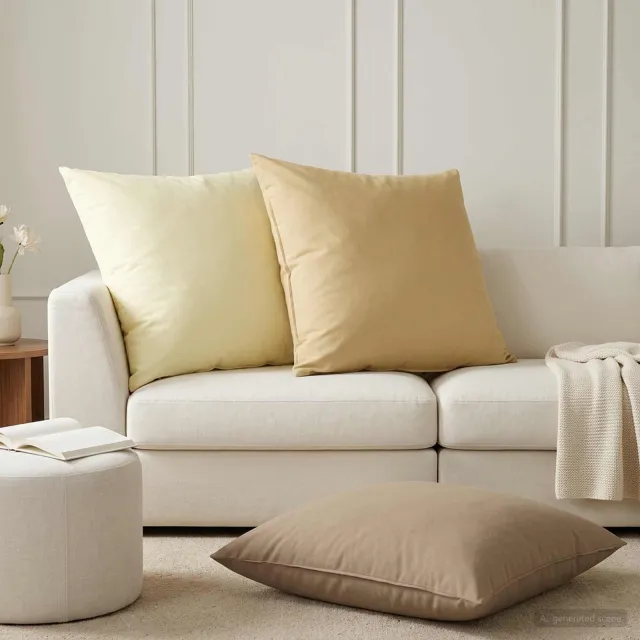 vidaXL Kussensloop 6 st HEERLEN Beige 65 x 65 cm Polyester
