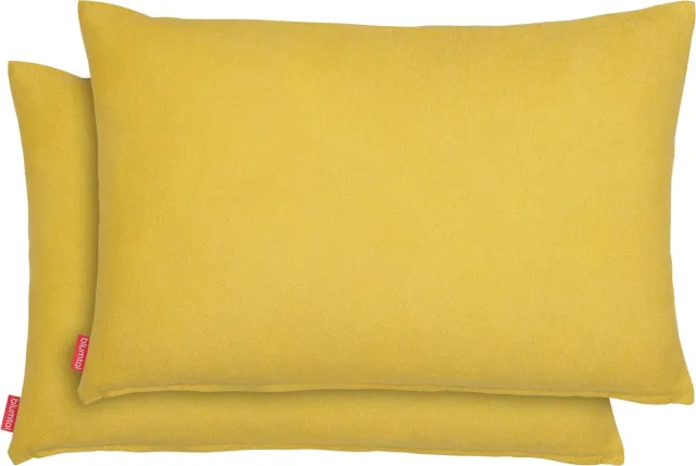 Blumtal Chenille Kussenslopen - Set van 2 - Zacht en met Blinde Rits - Kussenhoes 40 x 60, Spicy Mustard - Geel