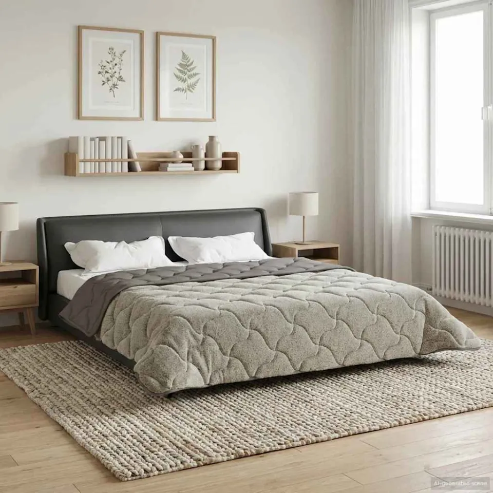 vidaXL Zomer Dekbed 260 x 220 cm Zomer lichtgrijs, foto 4