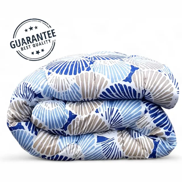 bedlin Premium Dekbed bedrukt - Zonder hoes ( 2 in 1 ) - Tweezijdig - 240 x 220 cm - Schelp / African Blue Multicolor