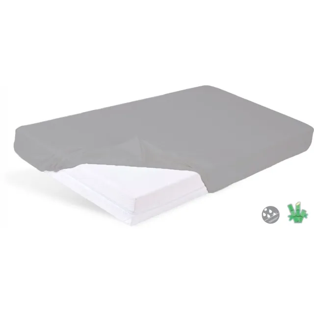 MATERACE Z GÓR Merkloos Bamboe Hoeslaken 70x140 cm Waterdicht met Elastiek Grey