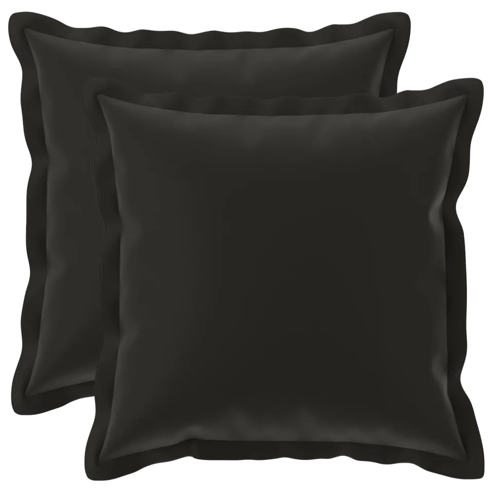 vidaXL Kussensloop 2 st HOUTEN Zwart 50 x 50 cm Polyester, foto 3