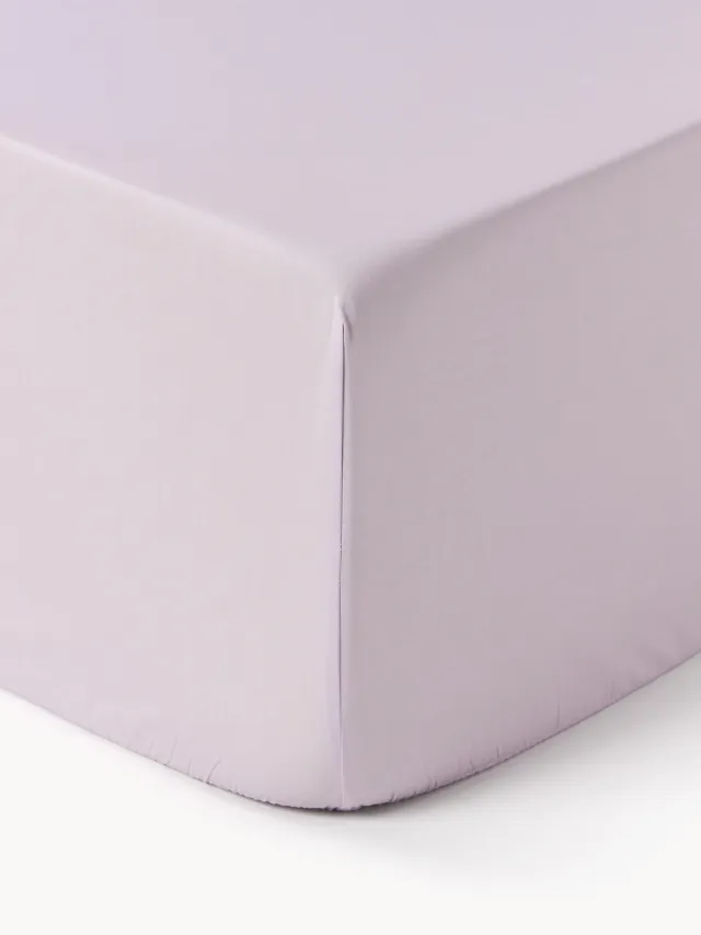 Westwing Collection Boxspring hoeslaken Elsie, katoen perkal Paars