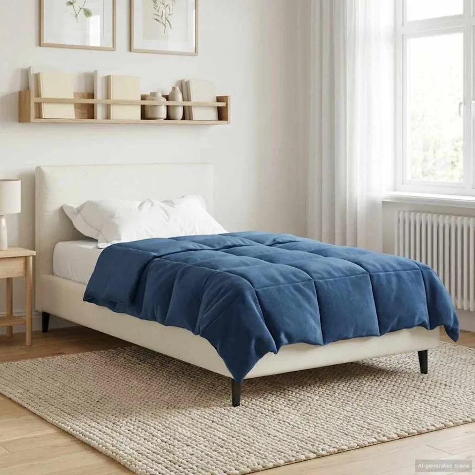 vidaXL Vol jaar dekbed 135 x 200 cm Microfiber (100% polyester) blauw, foto 4