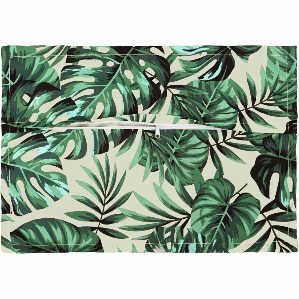vidaXL Kussensloop 2 st HOUTEN Bladpatroon 30 x 50 cm Polyester groen, foto 4