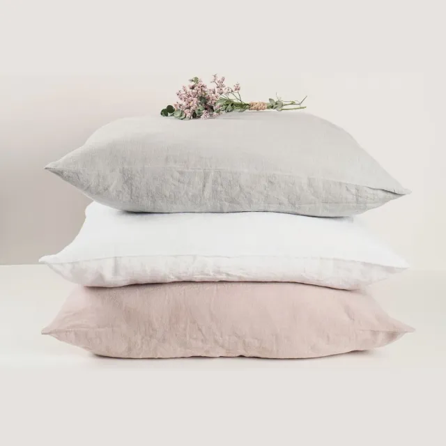 Pimlico Kussensloop | Mira - Gewassen Linnen - Wit - 80 x 80 cm - Ademend & Anti-allergisch - Pimlico