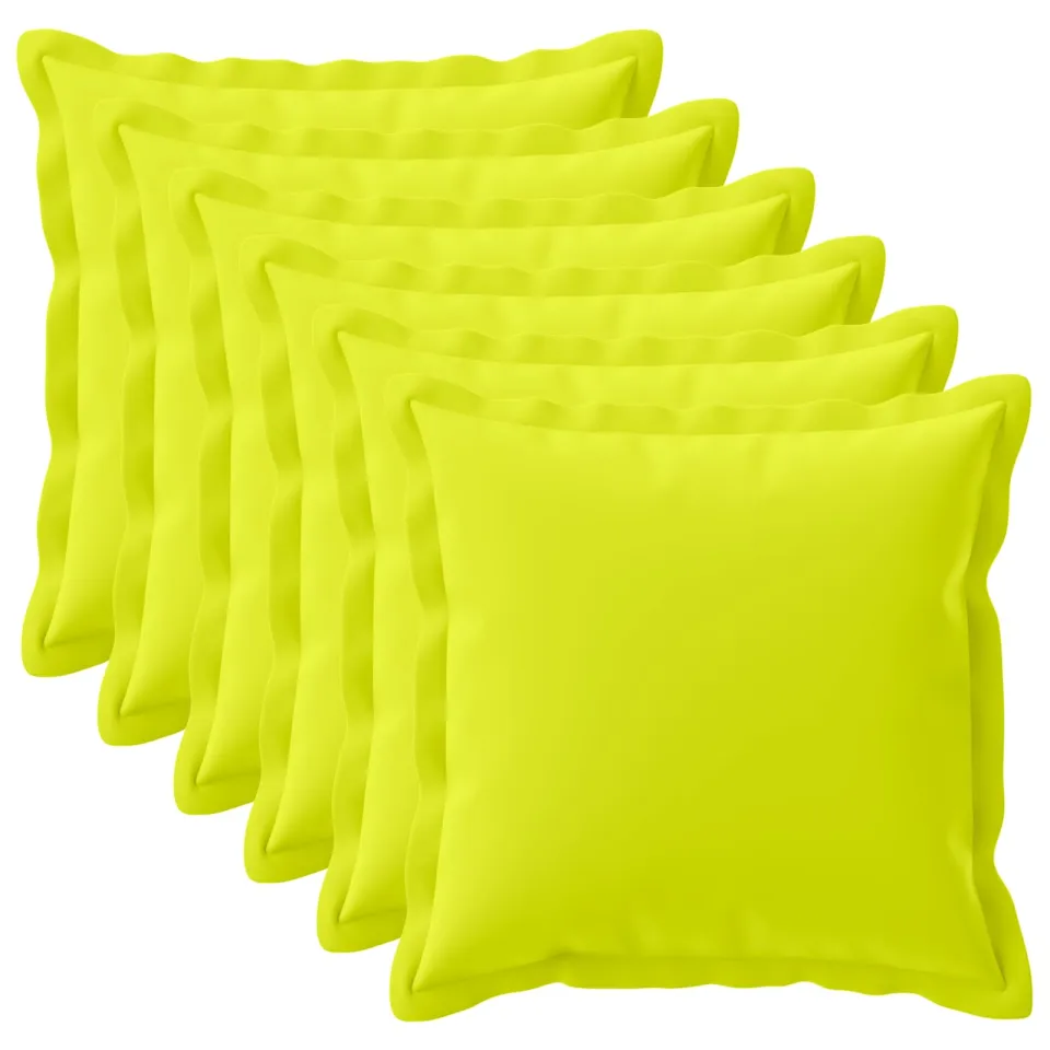 vidaXL Kussensloop 6 st HOUTEN Helder groen 55 x 55 cm Polyester, foto 3