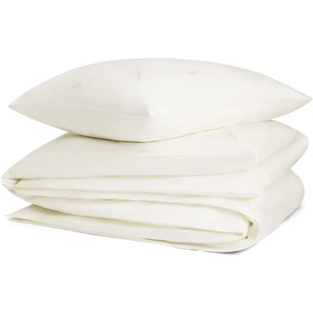 Yumeko dekbedovertrek katoensatijn warm wit feather + 1/ - Bio, eco & fairtrade Warm White Feather