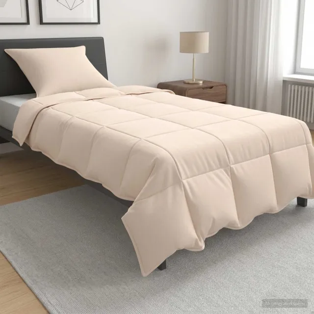 vidaXL Dekbed 135 x 200 cm Winter 350 gsm Katoen en kapok Beige