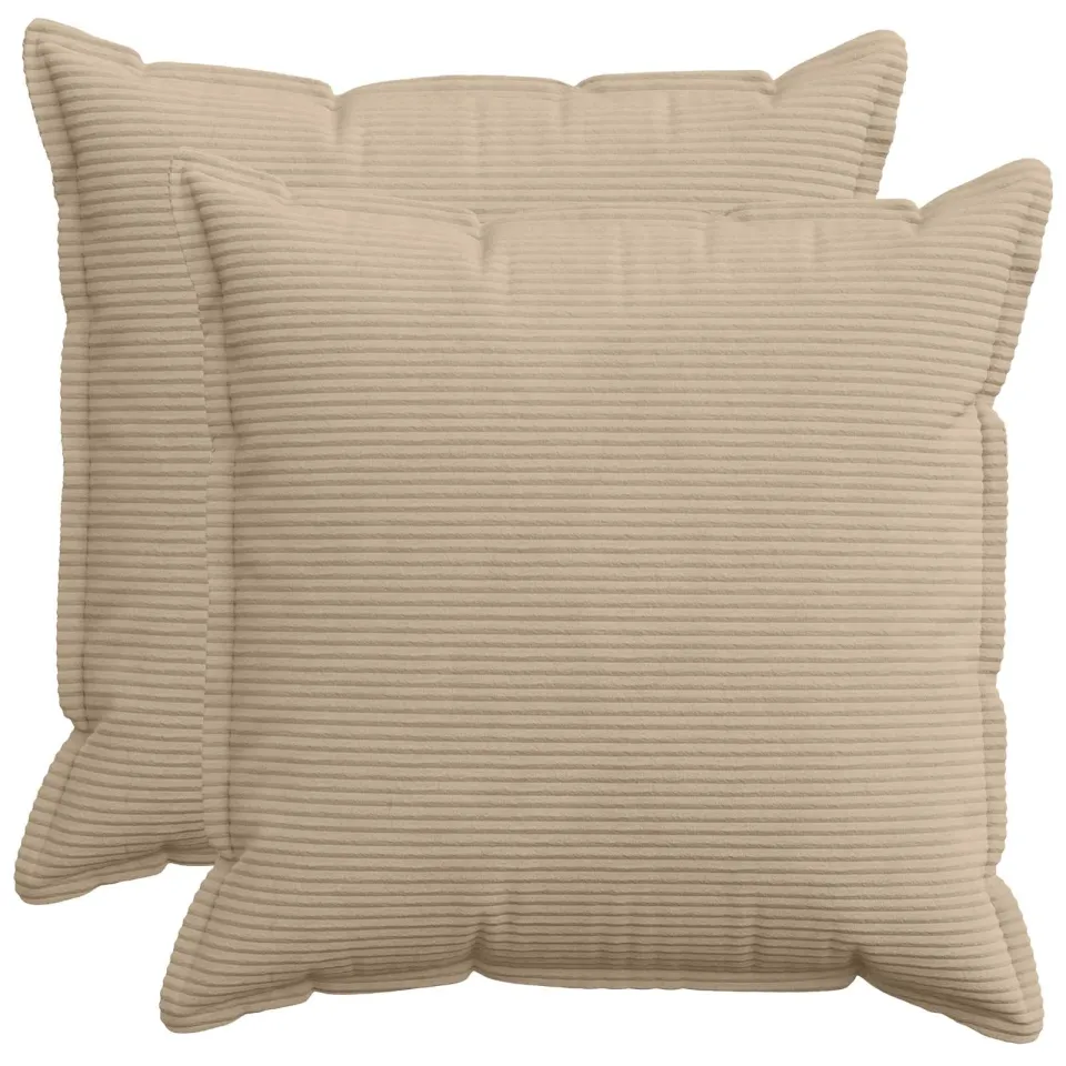 vidaXL Kussensloop 2 st HOUTEN Taupe 60 x 60 cm corduroy, foto 3