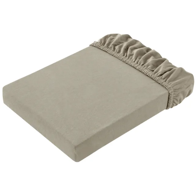ERWIN M. Hoeslaken Elastik-Jersey met elastiek rondom; 180-200x200-220 cm (BxL); taupe