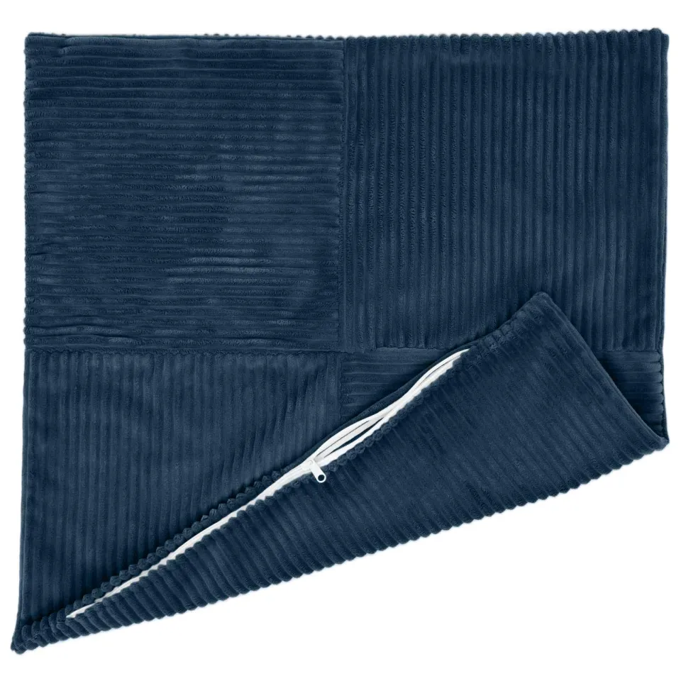 vidaXL Kussensloop 2 st ALMELO Marineblauw 65 x 65 cm corduroy, foto 3