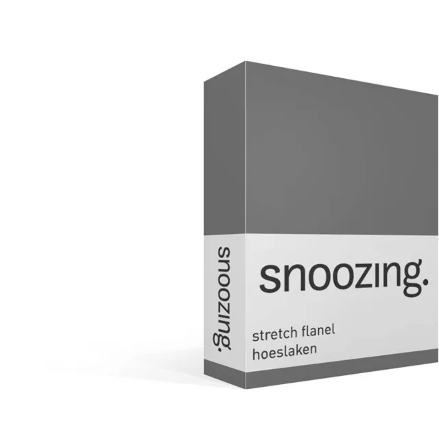 Snoozing stretch flanel hoeslaken - Eenpersoons - Antraciet