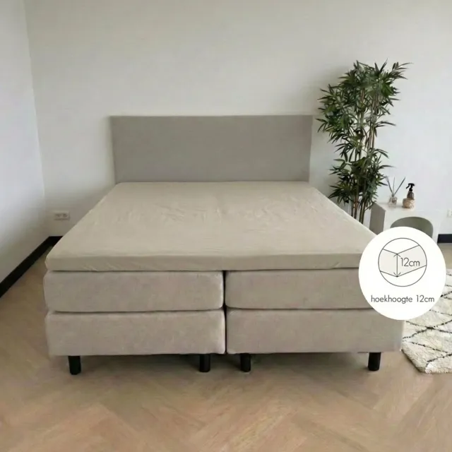kayori Simba Topper Hoeslaken Bamboe g - 140 - Matrasdikte 12 cm - Ademend & Hypoallergeen - Saliegroen