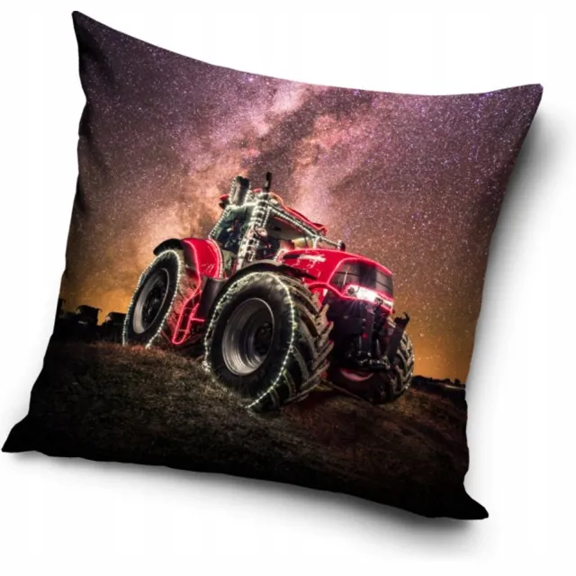 Carbotex Tractor Kussensloop 40x40 cm - Vrolijke Decoratie voor Kinderkamers Multicolor