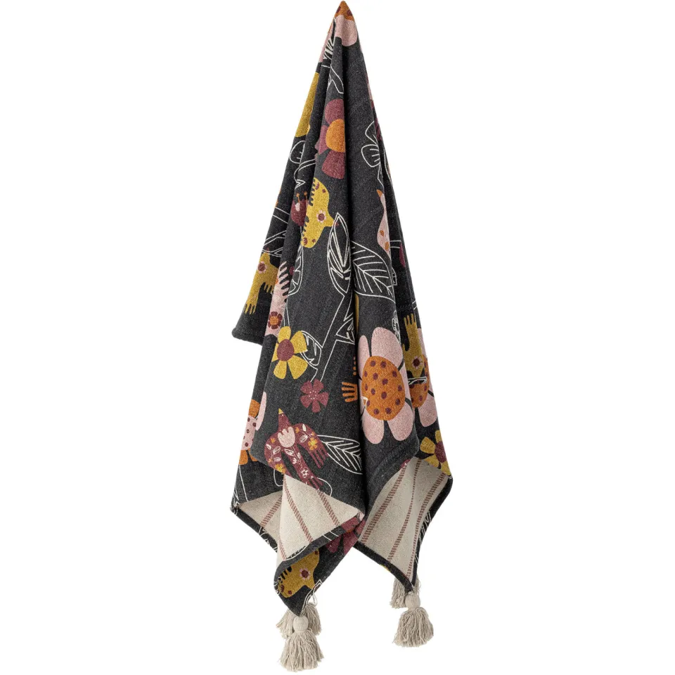 Bloomingville Vivielle plaid zwart, foto 3
