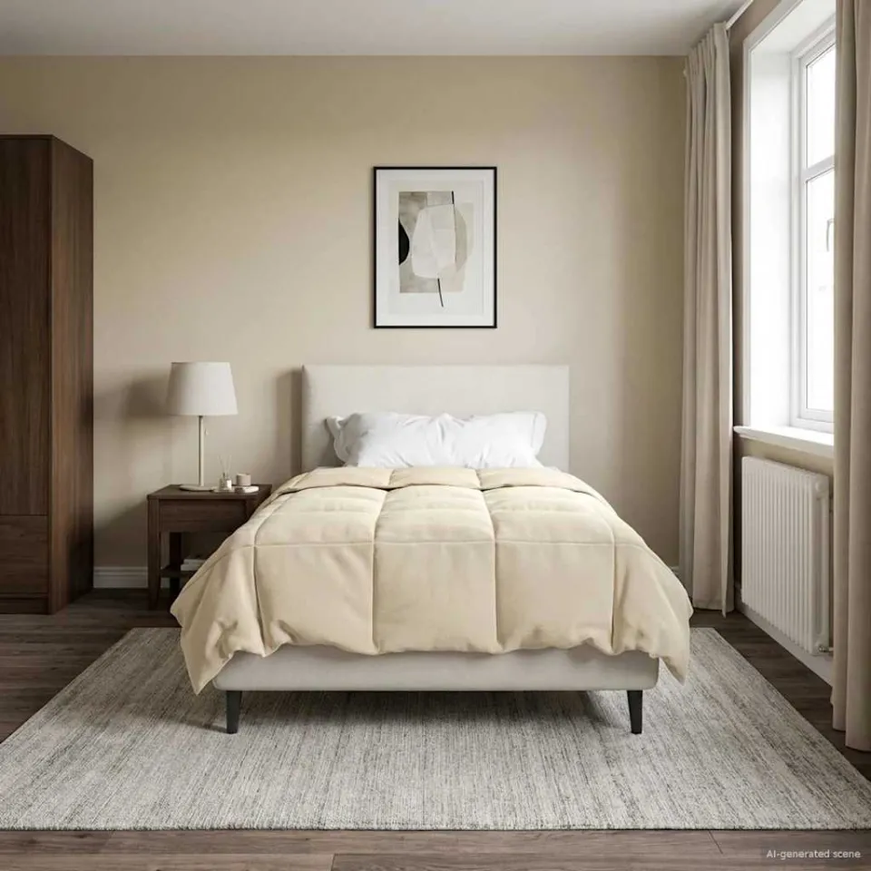 vidaXL Vol jaar dekbed 135 x 200 cm Microfiber (100% polyester) crème, foto 4