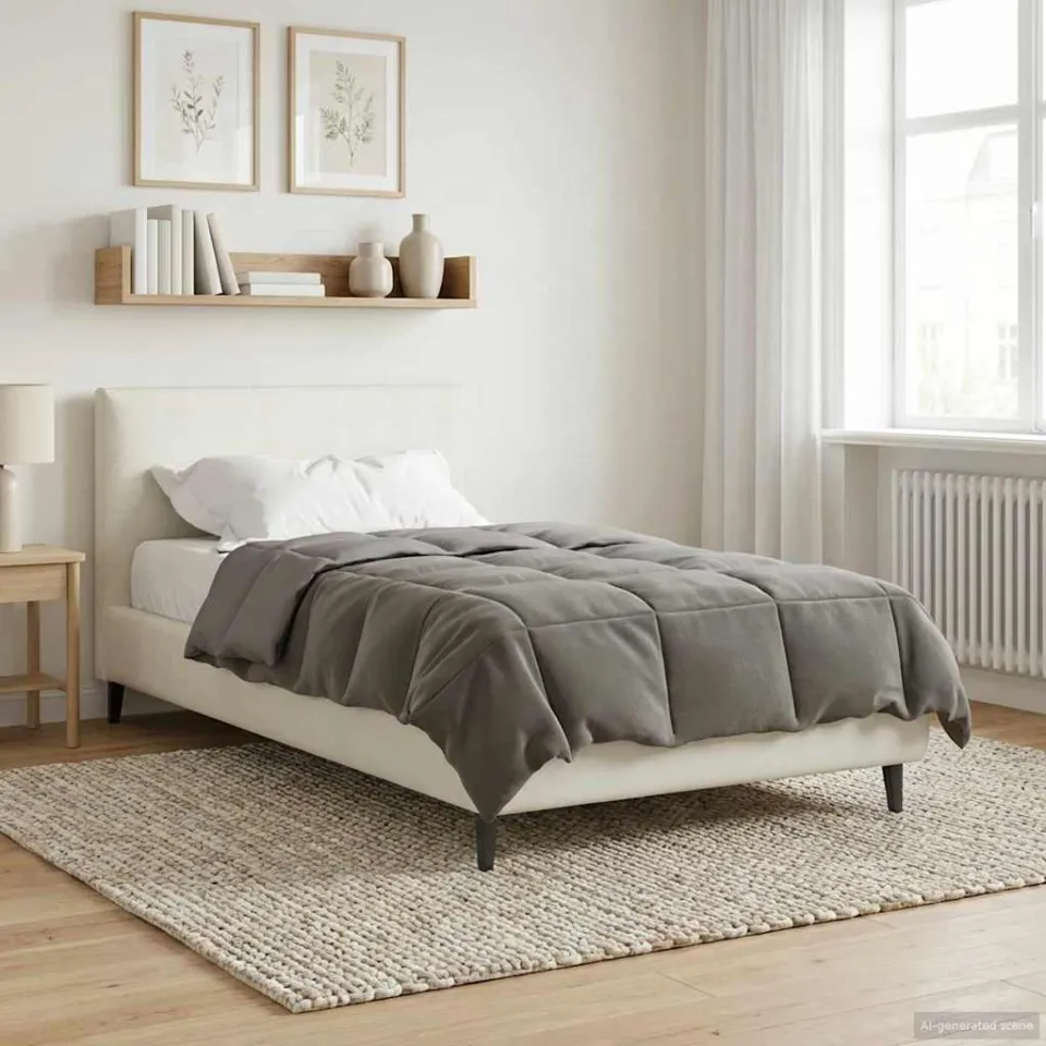 vidaXL Winter Dekbed 140 x 220 cm Winter Microfiber (100% polyester) lichtgrijs, foto 4