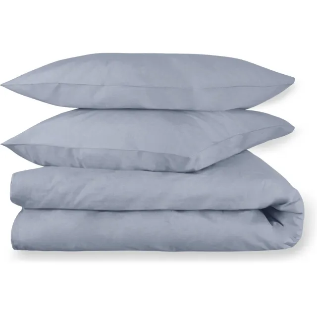 Dream Sheets Stockholm - Dekbedovertrek 140 x 200/250 - Biologisch Katoen Satijn - 1 persoons - Nederlands Fabricaat - Eenpersoons - Sky Blue Blauw