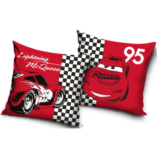 Disney Cars fluwelen kussensloop 40x40 cm Rood