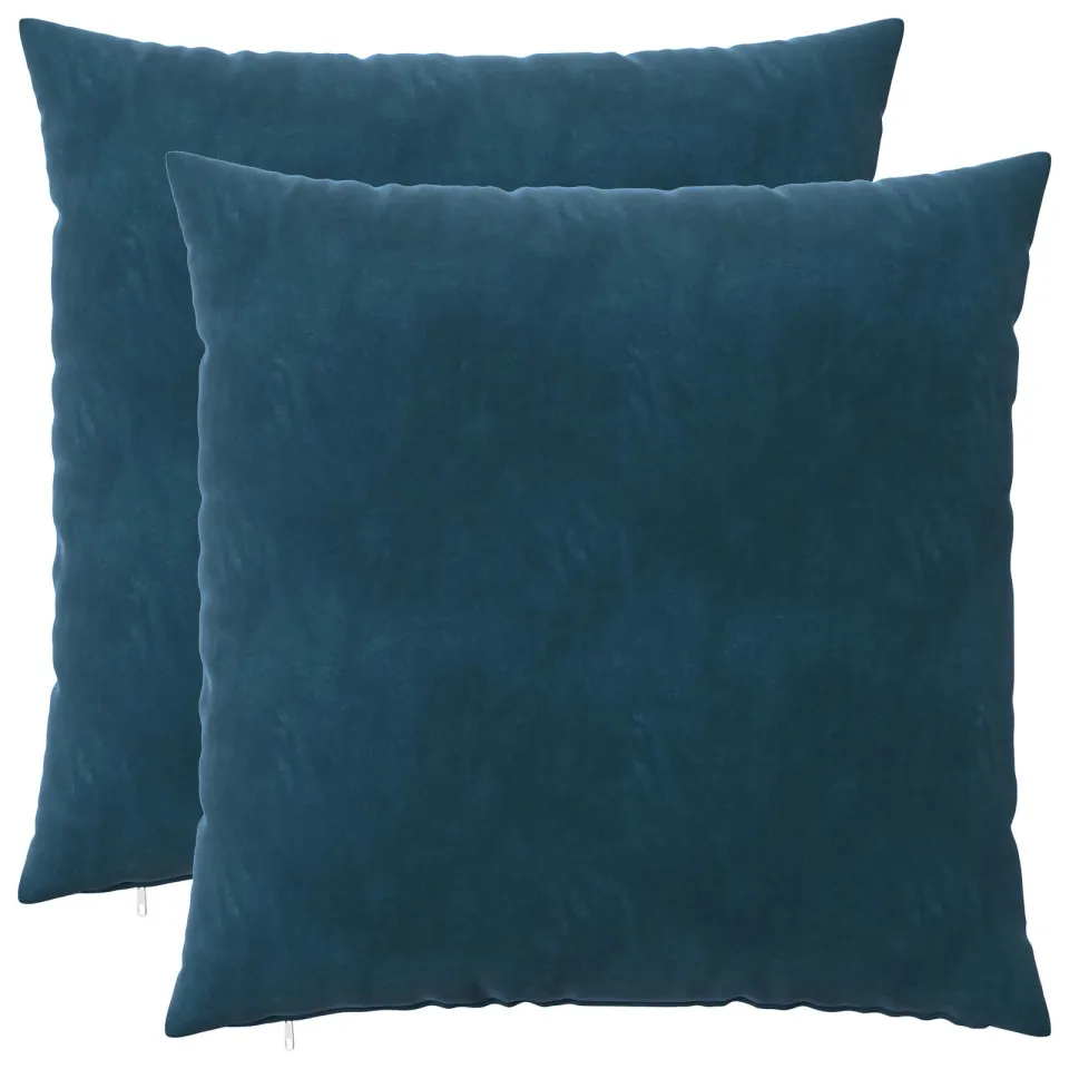 vidaXL Kussensloop 2 st HEERLEN Blauw 65 x 65 cm fluweel