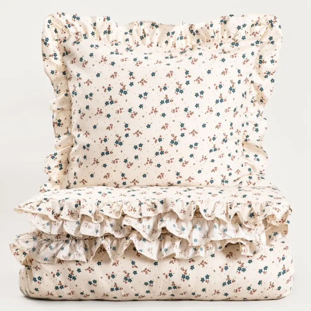 Homla BEDDING - Beddengoed - Dekbedovertrek - CHEERFUL - 160x200 cm met Roesjes + 2x50x60 cm Multicolor