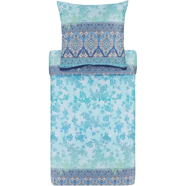 Bassetti Agrigento Beddengoed Set 200x200cm Katoen Satijn Blauw