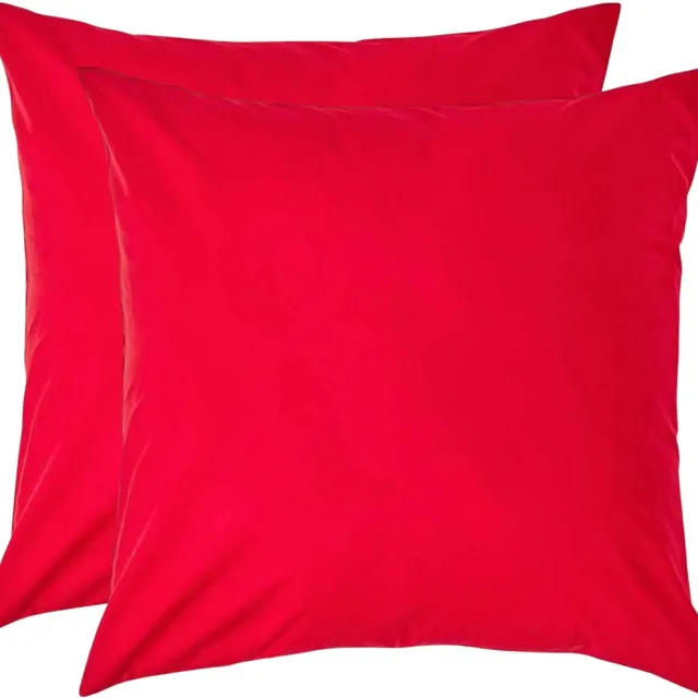 Homescapes Kussensloop 80x80 cm Set van 2 – Rood – 100% Egyptisch Perkal Katoen – 200 TC